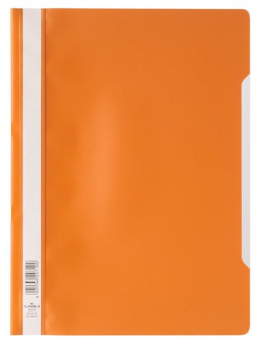 Durable Clear View Project Folder Document Report File - 25 Pack - A4 Orange