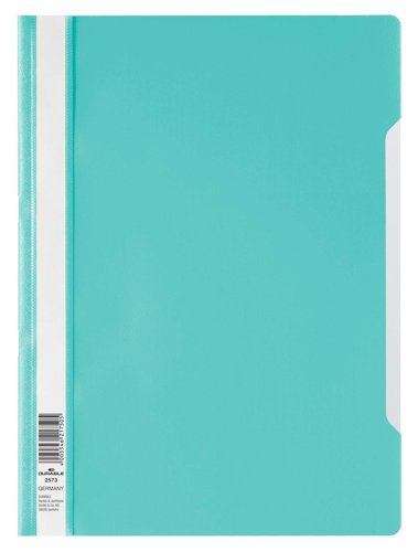 Durable Clear View Project Folder Document Report File - 25 Pack - A4 Turquoise