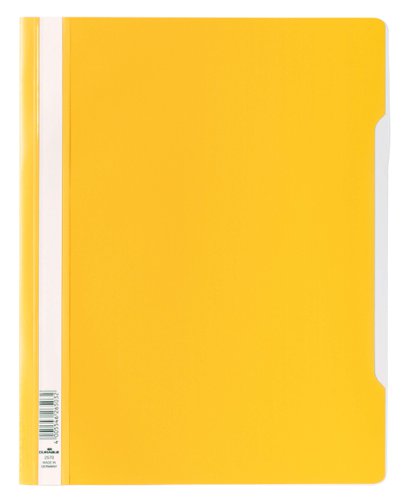 Durable Clear View Project Folder Document Report File - 50 Pack - A4+ Yellow