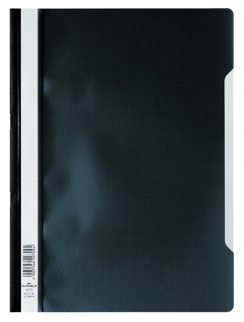 Durable Clear View A4 Folder Economy Black - Pack of 50  257301