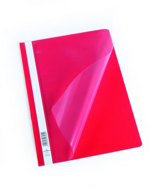 Durable Clear View A4 Folder Economy Red - Pack of 50
