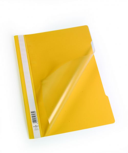 Durable Clear View A4 Folder Economy Yellow - Pack of 50  257304
