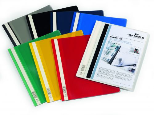 Durable Duraplus Quotation Filing Folder with Clear Title Pocket PVC A4+ Assorted Ref 2579/00 [Pack 25]