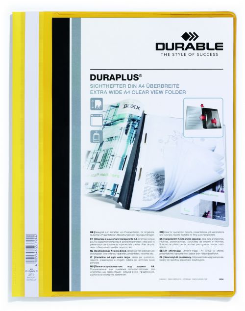 Durable DURAPLUS® Presentation Folder Yellow - Pack of 25  257904