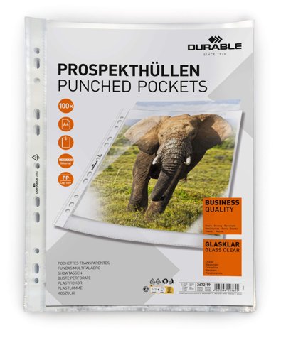 Durable BUSINESS Punched Pocket 100 A4