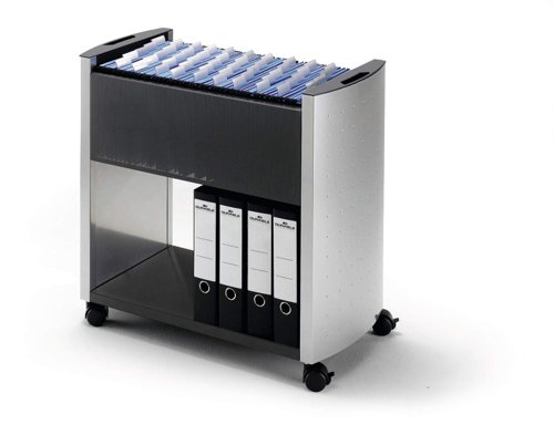 Durable DESIGN LINE Universal Suspension File Trolley - for 80 Folders - Silver