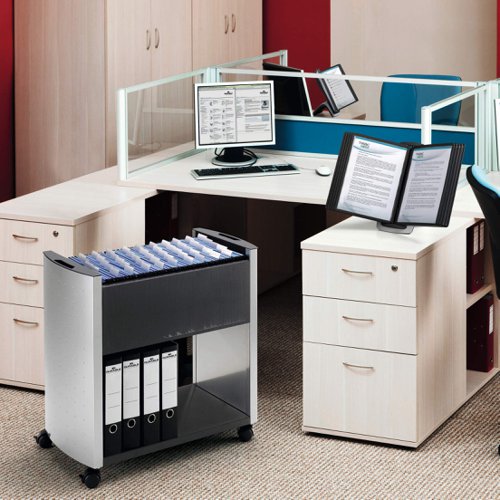 Durable DESIGN LINE Universal Suspension File Trolley - for 80 Folders - Silver  3076121