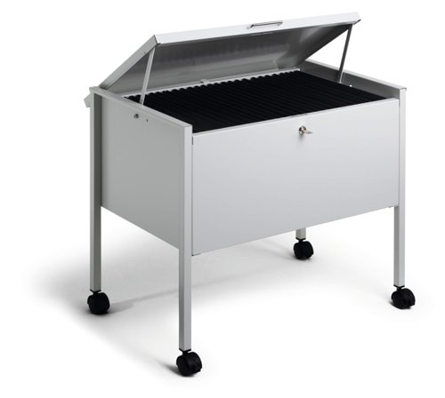 Durable ECO Locking Lid Suspension File Trolley - for 80 A4 Folders - Grey  309810