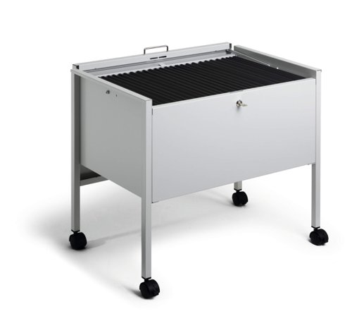 Durable ECO Locking Lid Suspension File Trolley - for 80 A4 Folders - Grey  309810