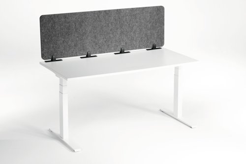 Durable Felt Desk Divider Panel - Visual Acoustic Privacy Partition 160cm - Grey