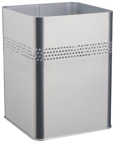 Durable Bin Square Metal 30mm Perforated 18.7 Litres Silver 332023