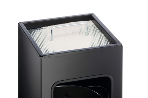 Durable Square Ashtray Bin 17L Black