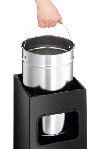 Durable Square Ashtray Bin 17L Black