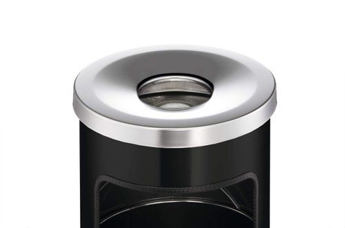 Durable Round Ashtray Bin 17L Black