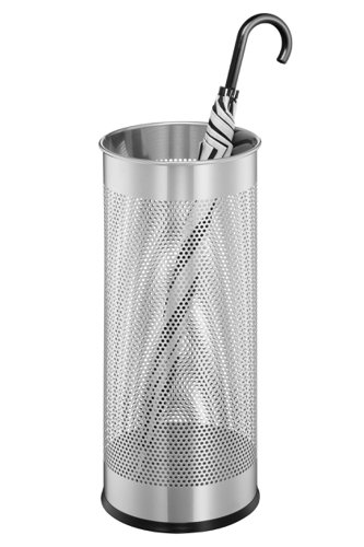 Durable Umbrella Stand 28.5 Litre Capacity Perforated Stainless Steel for Airflow & Drying Silver - 335023