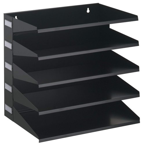 5-Tier Recycled Metal Sorting Rack with Optional Wall Mounting Black - 336001