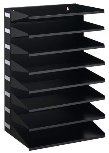 8-Tier Recycled Metal Sorting Rack with Optional Wall Mounting Black - 336101