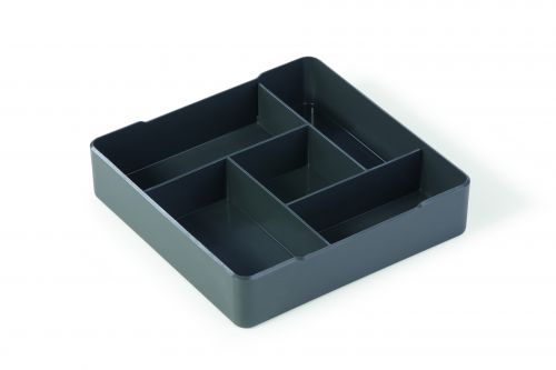 High quality square serving aid that fits perfectly into the COFFEE POINT Box. Made from premium plastic, the deep tray features compartments for the organisation and storage of tea bags, coffee pods, sugar sachet, stirring sticks, milk capsules, confectionery and much more. The middle compartment also allows for the placement of the COFFEE POINT BIN.