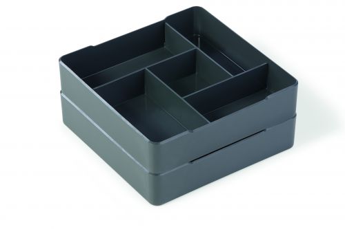 High quality square serving aid that fits perfectly into the COFFEE POINT Box. Made from premium plastic, the deep tray features compartments for the organisation and storage of tea bags, coffee pods, sugar sachet, stirring sticks, milk capsules, confectionery and much more. The middle compartment also allows for the placement of the COFFEE POINT BIN.