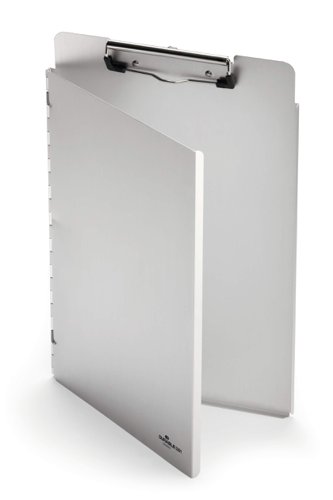 Durable Premium Recycled Aluminium Metal Clipboard with Cover - A4 Silver