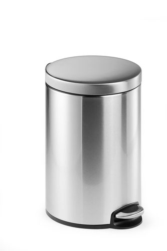 Durable Pedal Bin Stainless Steel Round 12 Litre - Pack of 1