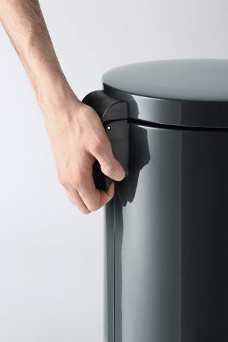 Durable Powder Coated Metal Pedal Bin Round 5 Litre Charcoal 341058 Utility Bins WT1110