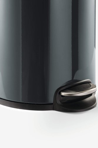 Durable Powder Coated Metal Pedal Bin Round 12 Litre Charcoal 341158