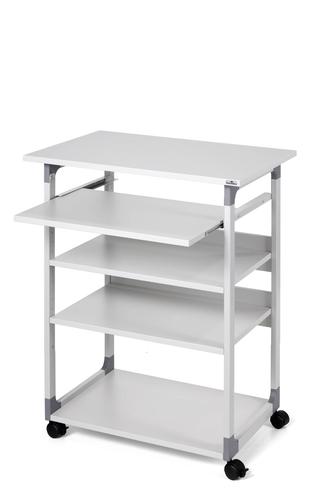 Durable SYSTEM PC Workstation Trolley 75 Variable Height Grey - 372010  25262DR