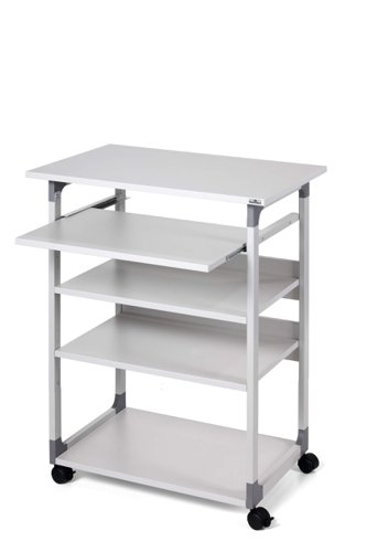 Durable SYSTEM PC Workstation Trolley 75 Variable Height Grey - 372010