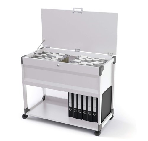 Durable Locking Lid Suspension File Trolley - for 100 A4 Folders - Grey  378710