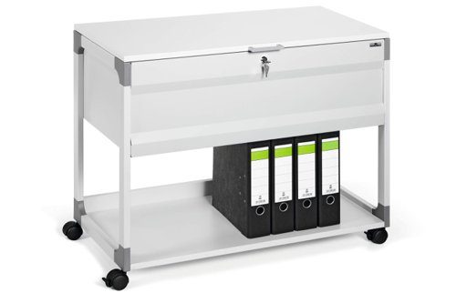 Durable Locking Lid Suspension File Trolley - for 100 A4 Folders - Grey  378710