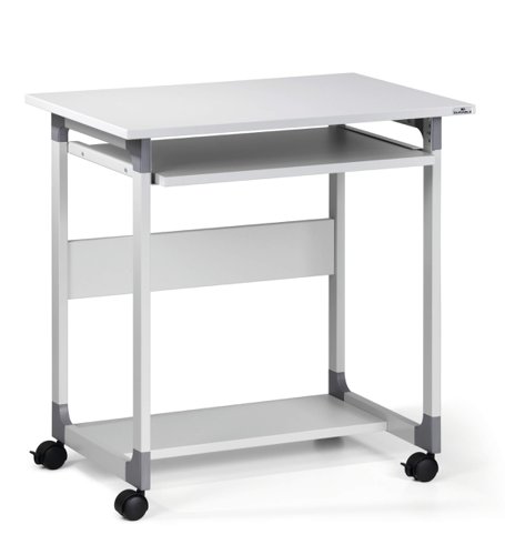 Durable SYSTEM PC Workstation Trolley 75 Fixed Height Grey - 379610