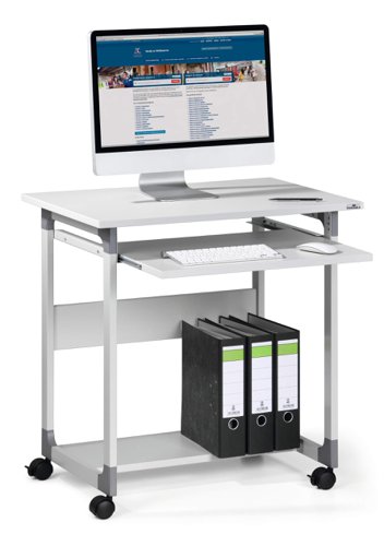 Durable SYSTEM PC Workstation Trolley 75 Fixed Height Grey - 379610