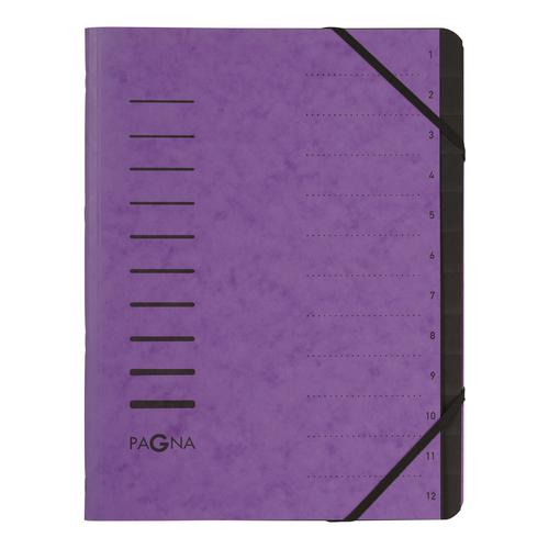 Pagna Pro Part A4 12-Part Files Purple 4005910 [Pack 5]
