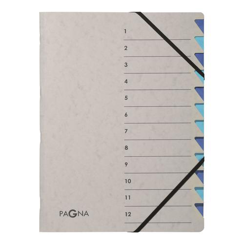 Pagna Pro Deluxe 12-Part File A4 Blue/Light Blue 4431202 [Pack 5]