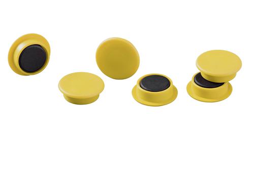 Durable Magnets 21mm Yellow 470204 [Pack  6]