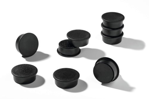 Durable Magnets 37mm Black 475501 [Pack 20]