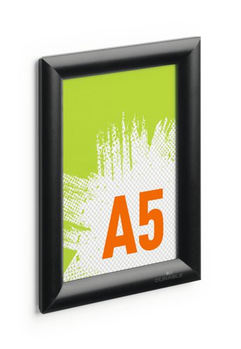 Durable Aluminium Snap Frame A5 Black - 479501