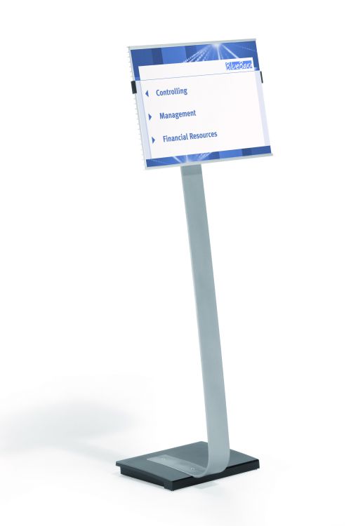 Durable Aluminium Info Sign Stand with Cast Iron Base & Acrylic A3 Panel - 481323 Durable (UK) Ltd
