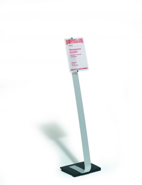 Durable Crystal Sign Stand A4 Silver - Pack of 1