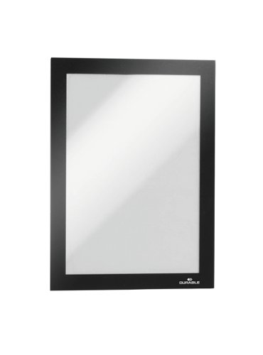 Durable DURAFRAME Self Adhesive Magnetic Signage Frame - A5 Black