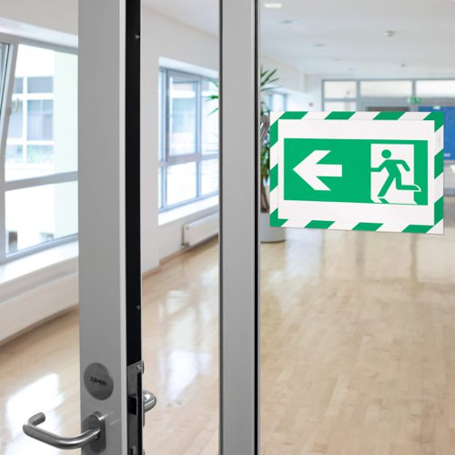 Durable DURAFRAME SECURITY Self-Adhesive with Magnetic Frame - For Internal Safety Signage - A4 Green/White (Pack 2) - 4944131