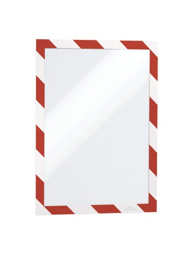 Durable DURAFRAME SECURITY Self-Adhesive Safety Sign & Document Holder with Magnetic Frame A4 Red/White (Pack 2) - 4944132 Durable (UK) Ltd