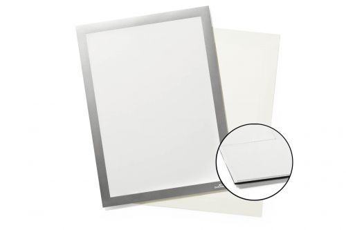 The info-frame DURAFRAME® Grip is ideal for displaying documents on textile surfaces. The inserts can be quickly exchanged thanks to the magnetic fold-back frame. The hook and loop attachment on the reverse of the frame makes it perfect for displaying documents on textile surfaces such as fabric panels, partition walls and acoustic panels.