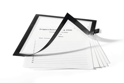 Durable DURAFRAME NOTE Self-Adhesive Sign & Document Holder with Magnetic Frame and Universal Pen Holder  A4 Black - 499301