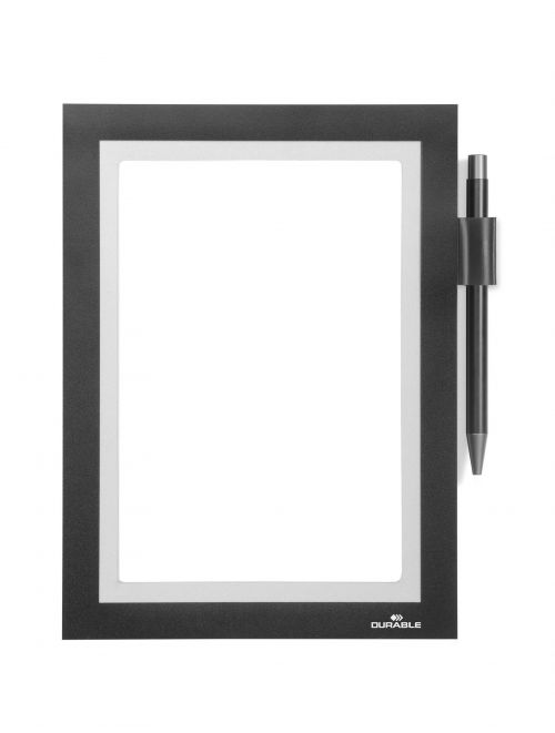 Durable DURAFRAME NOTE A5 Self Adhesive Magnetic Frame Black 499401 [Pack 1]