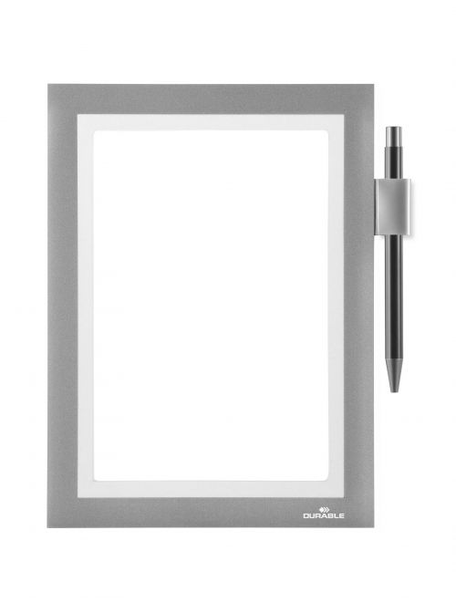 Durable DURAFRAME NOTE A5 Self Adhesive Magnetic Frame Silver 499423 [Pack 1]