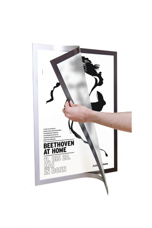 Durable DURAFRAME A2 Self Adhesive Magnetic Seal Poster Frame Silver 499523