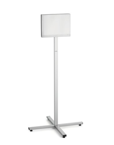 Durable INFO STAND OUTDOOR Stainless Steel Floor Sign - A4 Display Panel - Grey  502057