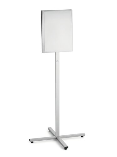 Durable INFO STAND OUTDOOR Stainless Steel Floor Sign - A3 Display Panel - Grey